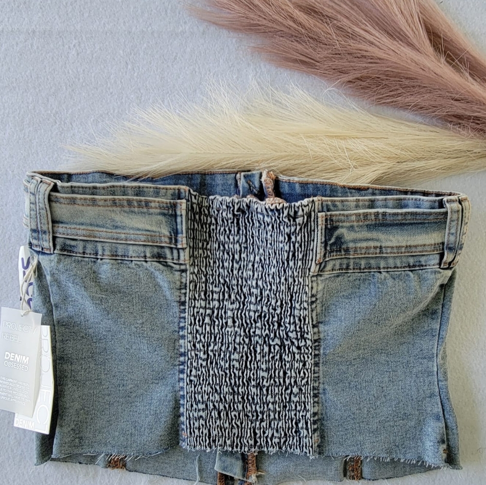 Project rebel denim obsessed mini skirt In Blue Size XL - Picture 5 of 8